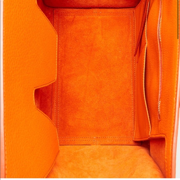 Celine Burned Orange Pebbled calfskin leather tie tote bag ( Rare 🧡) - Picture 7 of 13